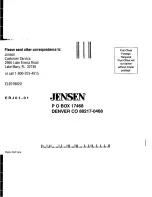 Preview for 14 page of Jensen JXP680 Installation And Operation Manual