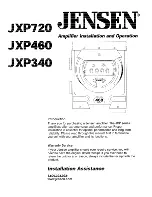 Предварительный просмотр 1 страницы Jensen JXP720 Installation And Operation Manual