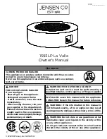 Jensen La Valle 1593LP Owner'S Manual preview