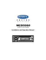 Предварительный просмотр 1 страницы Jensen MCD5060 Installation And Operation Manual