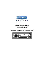 Предварительный просмотр 1 страницы Jensen MCD5090 Installation And Operation Manual