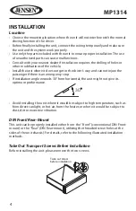 Предварительный просмотр 4 страницы Jensen MP1314 Owner'S Manual