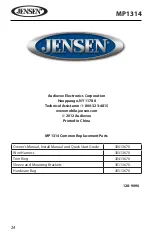 Preview for 24 page of Jensen MP1314 Owner'S Manual