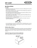 Предварительный просмотр 5 страницы Jensen MP1524BT Owner'S Manual