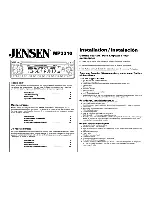 Preview for 1 page of Jensen MP3310 - In-Dash CD Player Installation Instructions Manual