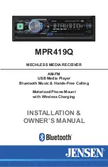 Jensen MPQ914 Installation & Owner'S Manual предпросмотр