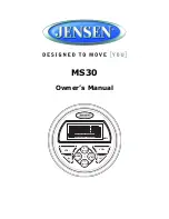 Предварительный просмотр 1 страницы Jensen MS30 Owner'S Manual