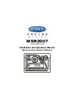 Предварительный просмотр 1 страницы Jensen MSR2007 Installation And Operation Manual