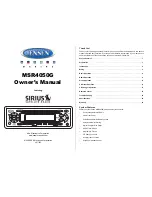 Предварительный просмотр 1 страницы Jensen MSR4050G - Radio / CD Player Owner'S Manual