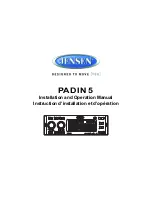 Jensen PADIN5 Installation And Operation Manual предпросмотр