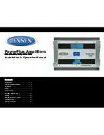 Preview for 1 page of Jensen PowerPlus 900 Installation And Operation Manual