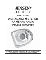 Preview for 1 page of Jensen SAB-55 Operating Instructions Manual