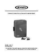 Preview for 1 page of Jensen SCR-75 User Manual