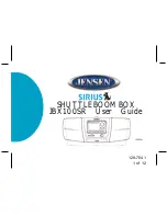 Preview for 1 page of Jensen Sirius JBX100SR User Manual