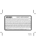 Предварительный просмотр 12 страницы Jensen Sirius JBX100SR User Manual