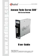 Предварительный просмотр 1 страницы Jensen Twin-Servo 500 series User Manual