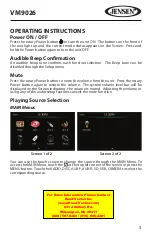 Preview for 6 page of Jensen VM9026 Operating Instructions Manual