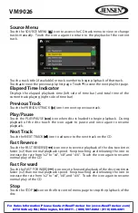 Предварительный просмотр 26 страницы Jensen VM9026 Operating Instructions Manual