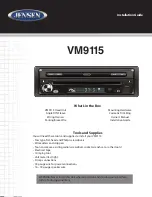 Jensen VM9115 Installation Manual preview