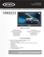 Jensen VM9223 - Touch Screen Double Din MultiMedia... Installation Manual preview