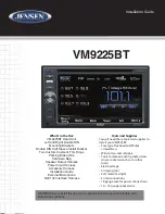 Jensen VM9725BT Installation Manual preview