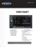 Preview for 1 page of Jensen VM9726BT Installation Manual