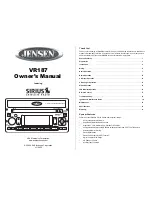 Предварительный просмотр 1 страницы Jensen VR187 Owner'S Manual