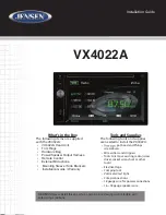 Jensen VX4022A Installation Manual preview