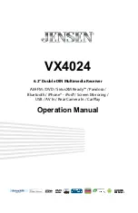 Preview for 1 page of Jensen VX4024 Operation Manual