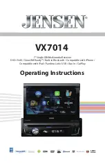 Предварительный просмотр 1 страницы Jensen VX7014 Operating Instructions Manual