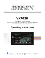 Предварительный просмотр 1 страницы Jensen VX7020 Operating Instructions Manual