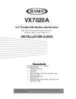 Preview for 1 page of Jensen VX7020A Installation Manual