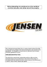 Preview for 3 page of Jensen WOODCHIPPER Operating Instructions Manual