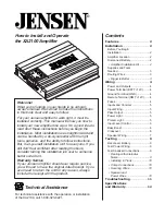 Preview for 1 page of Jensen XA2100 Quick Manual