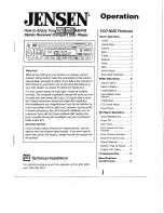 Preview for 1 page of Jensen XCD 9020 Operation Manual