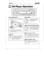 Предварительный просмотр 7 страницы Jensen XCD 9020 Operation Manual