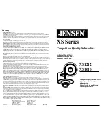 Jensen XS1010 Technical Manual preview