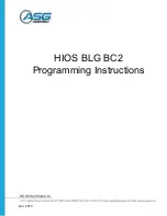 Предварительный просмотр 1 страницы Jergens ASG HIOS BLG BC2 Programming Instructions Manual