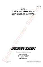 Jerr-Dan MPL Operation Supplement Manual preview