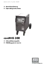 JESS WELDING conMIG 300 Operating Instructions Manual preview