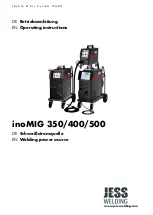 JESS WELDING inoMIG 350 Operating Instructions Manual предпросмотр