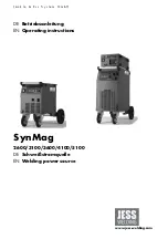 JESS WELDING SynMag 2600 Operating Instructions Manual preview