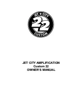 Предварительный просмотр 1 страницы JET CITY AMPLIFICATION Custom 22 Owner'S Manual