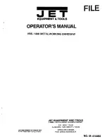 Jet EQUIPMENT & TOOLS 414483 Operator'S Manual preview