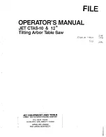 Предварительный просмотр 2 страницы Jet EQUIPMENT & TOOLS ctas-10 Operator'S Manual