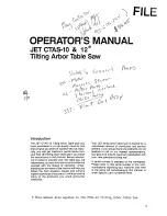 Предварительный просмотр 4 страницы Jet EQUIPMENT & TOOLS ctas-10 Operator'S Manual