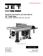 Preview for 1 page of Jet 708315BTA Operating Instructions And Parts Manual