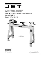 Предварительный просмотр 1 страницы Jet 708358 Operating Instructions And Parts Manual