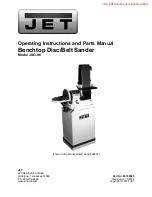 Предварительный просмотр 1 страницы Jet 708595 Operating Instructions And Parts Manual