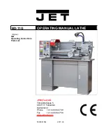 Предварительный просмотр 1 страницы Jet BD-11G Operating Manual